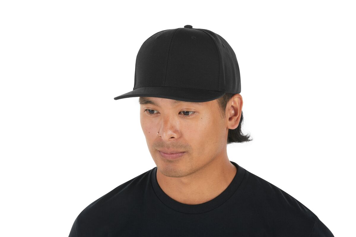 recycled-poly-classic-6-panel-hat-a2 WebPDP-HAT001002_Recycled_Poly_Classic_6Panel_Hat_Black_Studio_Harper_Studios_0723_Side_2__HAT001002OS.jpg