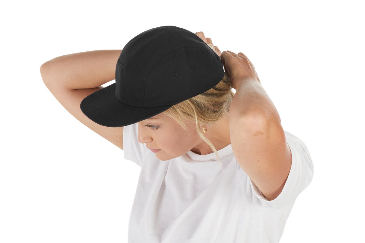 recycled-poly-flat-brim-5-panel-hat-v7 WebPDP-HAT003002_Recycled_Poly_Flat_Brim_5Panel_Hat_Black_Studio_Harper_Studios_0723_Side_4__HAT003002OS.jpg