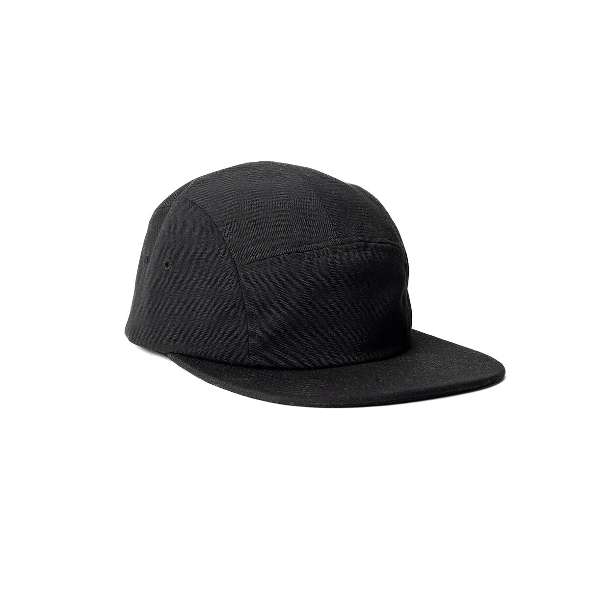 recycled-poly-flat-brim-5-panel-hat-v7 Web_PDP-FlatBrim5PanelHat_Studio_Front_Black.jpg